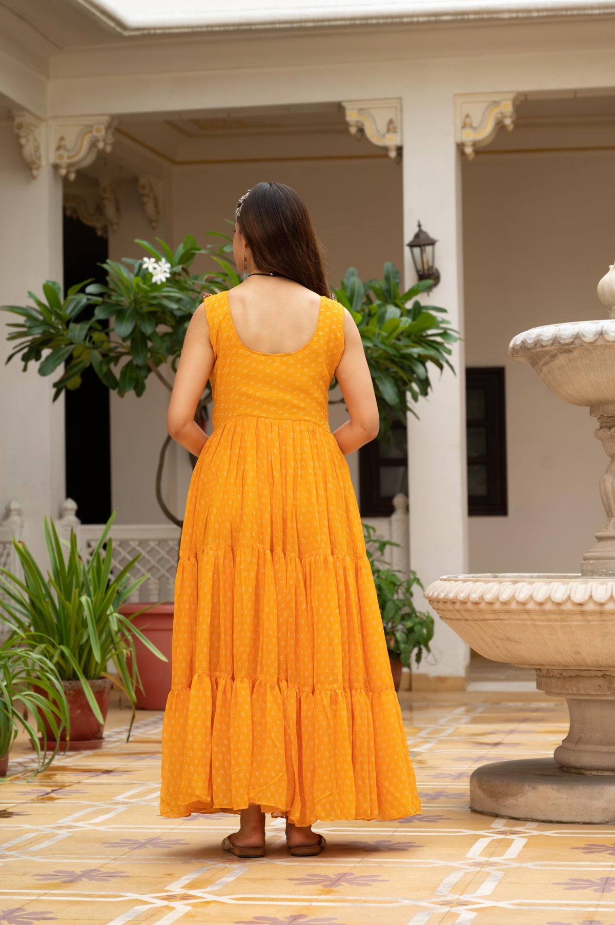 Bandhej Kutchi Work Gown