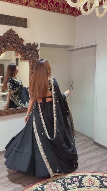 Black Navratri Lehenga