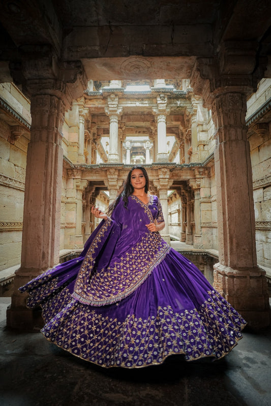 Silk Purple Chaniya Choli