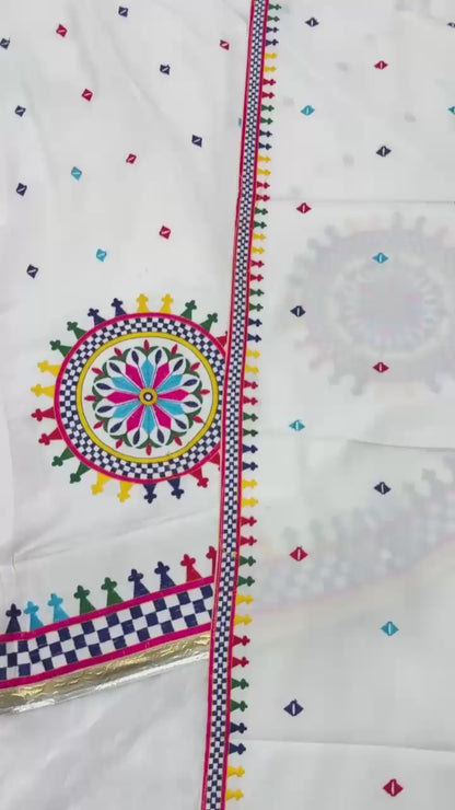 Cotton with Gamthi Work Lehenga Choli