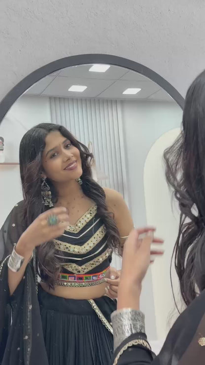 Black Gujarati Garba Chaniya Choli