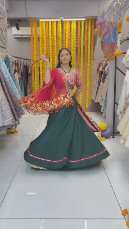 Navratri Green Lehenga
