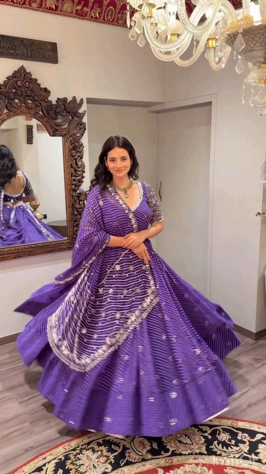 Bandhani Georgette with Handwork Choli