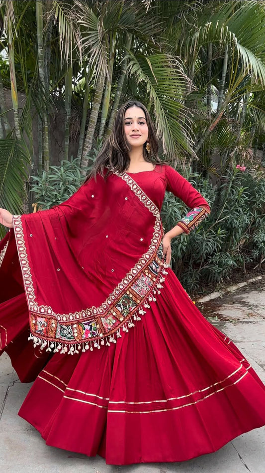 Traditional Garba Outfit With Gaji Silk