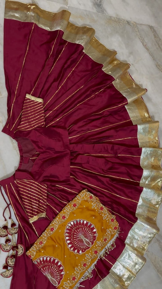 Peacock Patch Work Lehenga