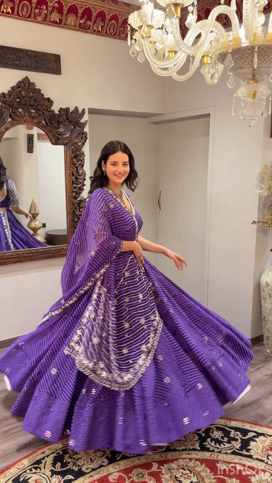 Premium Designer Lehenga – Leriya Georgette
