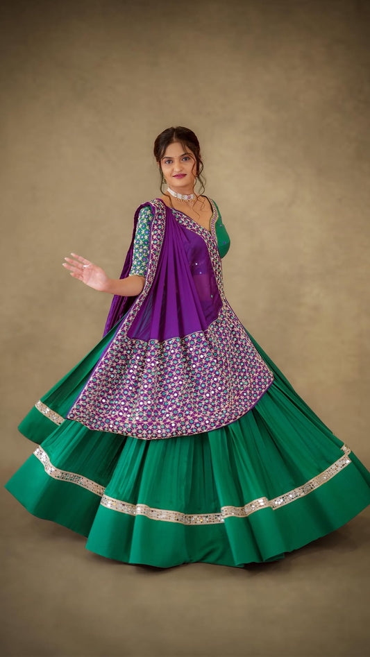 Luxury Mirror Work Lehenga | Designer Garba & Wedding Outfit