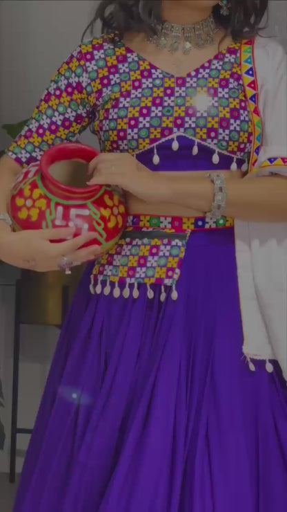 Traditional Gamthi Mirror Work Lehenga Choli