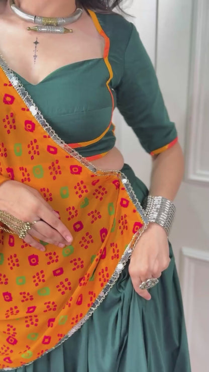 Crafted in Soft Chinon Lehenga
